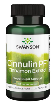 Swanson Cinnulin Pf Cinnamon Extract (Экстракт корицы) 150 мг 120 капсул, срок годности 09/2023