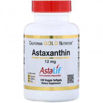 California Gold Nutrition Astaxanthin (Астаксантин) чистый исландский AstaLif, 12 мг 120 капсул