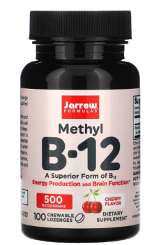Jarrow Formulas Methyl B-12 (Метил B-12) вишня 500 мкг 100 жевательных пастилок, срок годности 11/2023