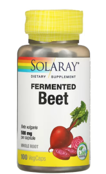Solaray Organically Grown Fermented Beet Root (Органически выращенный ферментированный корень свеклы) 500 мг 100 капсул