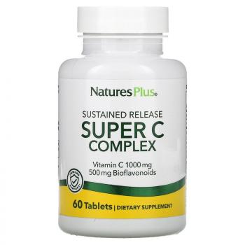 NaturesPlus Sustained Release Super C Complex (суперкомплекс с витамином C длительного высвобождения) 60 таблеток