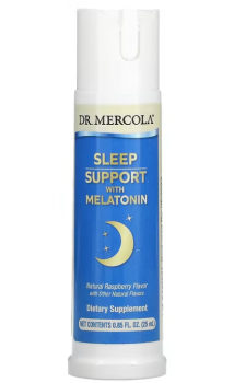 Dr. Mercola Sleep Support with Melatonin (средство для поддержания сна с мелатонином) с натуральным вкусом малины 29 мл