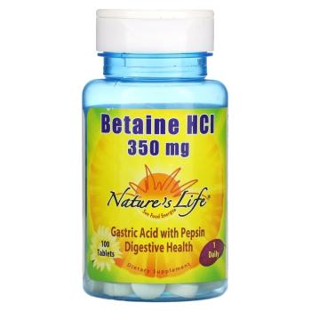 Nature's Life Betain HCL (бетаина гидрохлорид) 350 мг 100 таблеток