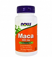 NOW Maca 100% Органическая Сырая 500 мг 100 капсул