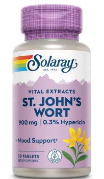 Solaray Guaranteed Potency St, John's Wort Aerial Extract One Daily (Зверобой 1 раз в день) 900 мг 30 таблеток