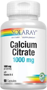 Solaray Calcium Citrate with D3 (Цитрат кальция с витамином D-3)1000 мг 90 капсул