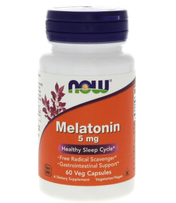 NOW Melatonin 5 мг 60 капсул, срок годности 04/2024