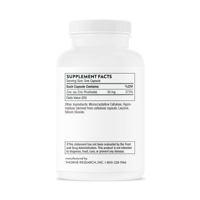 Thorne Research Zinc Picolinate (Пиколинат Цинка) 30 мг 60 капсул