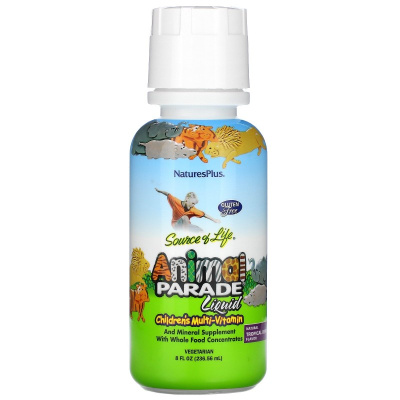 NaturesPlus Source of Life Animal Parade Liquid (мультивитамины для детей в жидкой форме) вкус тропических ягод 236 мл