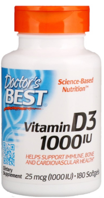 Doctor's Best Vitamin D-3 25 мкг (1000 МЕ) 180 капсул