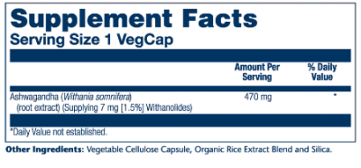 Solaray Ashwaganda Root Extract (Экстракт корня ашваганды) 470 мг 60 капсул