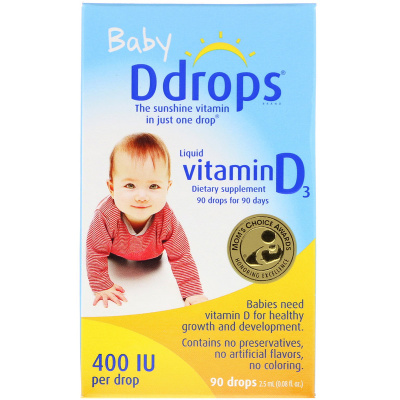 Ddrops Vitamin D-3 (Жидкий витамин D3 для детей) 400 МЕ 90 капель 2,5 мл