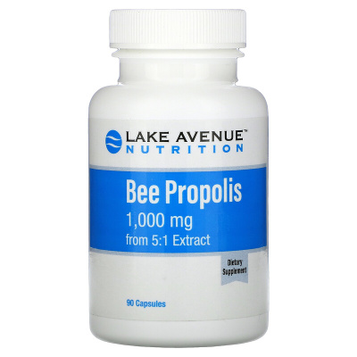 Lake Avenue Nutrition Bee Propolis Прополис экстракт 5:1 эквивалент 1000 мг 90 капсул