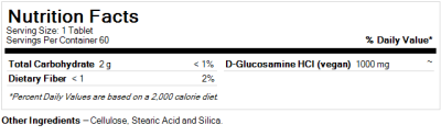 KAL 100% Vegetarian Glucosamine (100% вегетарианский глюкозамин) 1000 мг 60 таблеток