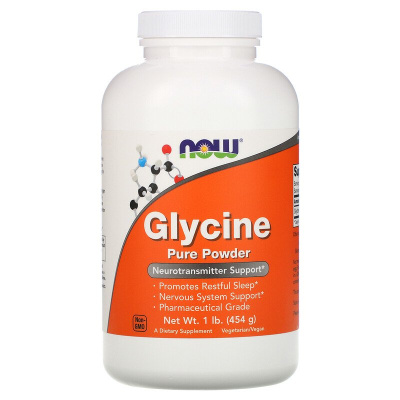 NOW Glycine Pure Powder (глицин чистый порошок) 454 г