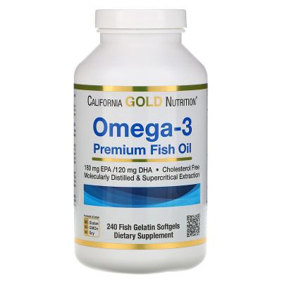 California Gold Nutrition Omega-3 Premium Fish Oil 240 капсул