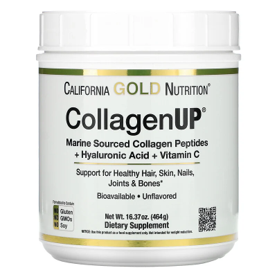 California Gold Nutrition CollagenUP (морской коллаген с гиалуроновой кислотой и витамином С) без вкуса 464 гр